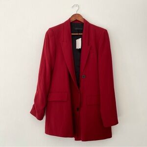 Zara brick red double breasted blazer women’s size L